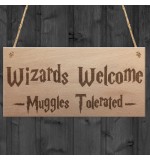 WOODEN PLAQUE - 200x100 - Wizards Welcome