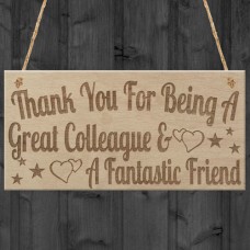 WOODEN PLAQUE - 200x100 - Great Colleague Fantastic Friend