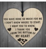 WOODEN HEART - 100mm - Thank You From The Bottom Of My Heart