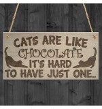 WOODEN PLAQUE - 200x100 - Cats Are Like Chocolate