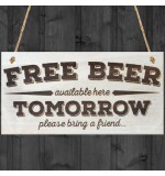 WOODEN PLAQUE - 200x100 - Free Beer Tomorrow