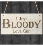 WOODEN PLAQUE - 200x100 - Bloody Love Gin