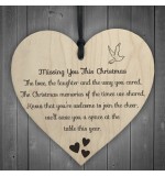 WOODEN HEART - 100mm - Missing You This Christmas