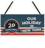 FOAM PLAQUE - 200X100 - CHALKBOARD - Days Until Holiday New York