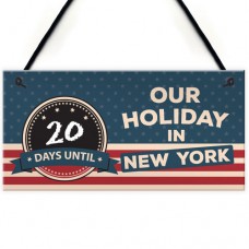 FOAM PLAQUE - 200X100 - CHALKBOARD - Days Until Holiday New York