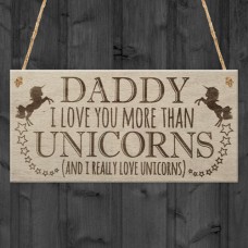 WOODEN PLAQUE - 200x100 - Love You More Than Unicorns