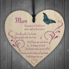 WOODEN HEART - 100mm - Mum In Front Of You