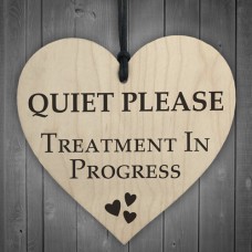 WOODEN HEART - 100mm - Quiet Please Treatment In Progress