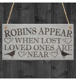 WOODEN PLAQUE - 200x100 - Robins Appear