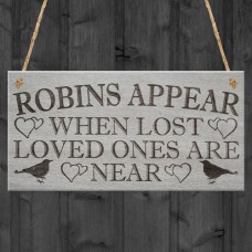 WOODEN PLAQUE - 200x100 - Robins Appear