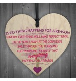 WOODEN HEART - 100mm - Everything Happens For A Reason