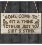 WOODEN PLAQUE - 200x100 - Sit and Think