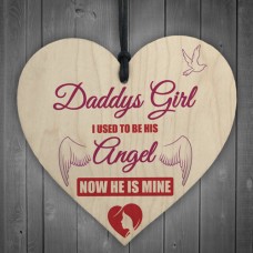 WOODEN HEART - 100mm - Daddys Girl Angel