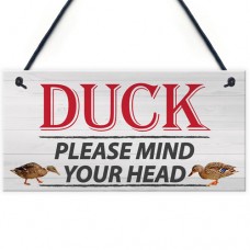 FOAM PLAQUE - 200X100 - Duck Mind Your Head