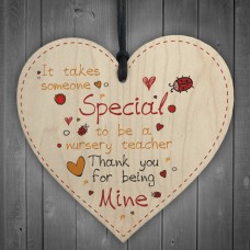 WOODEN HEART - 100mm - Special Nursery Teacher