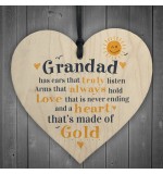 WOODEN HEART - 100mm - Grandad truly listen