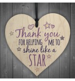 WOODEN HEART - 100mm - Teacher Shine Like a Star