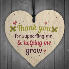 WOODEN HEART - 100mm - Thank You for supporting me