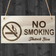 WOODEN PLAQUE - 200x100 - No Smoking