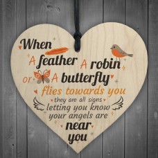 WOODEN HEART - 100mm - Angels are near you