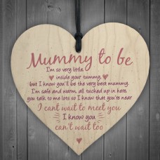 WOODEN HEART - 100mm - Cant Wait To Mummy To Be