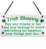 FOAM PLAQUE - 200X100 - Irish Blessing Happiness Through Your Door