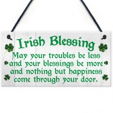 FOAM PLAQUE - 200X100 - Irish Blessing Happiness Through Your Door