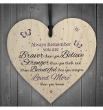 WOODEN HEART - 100mm - Braver Loved More