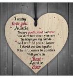 WOODEN HEART - 100mm - Love you Auntie
