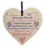 WOODEN HEART - 100mm - Will You Be My Godmother