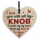 WOODEN HEART - 100mm - Love You With All My Knob