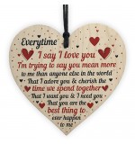WOODEN HEART - 100mm - Say I Love You