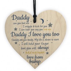 WOODEN HEART - 100mm - Daddy my life is about to start
