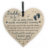 WOODEN HEART - 100mm - Daddy To Be Cant Wait