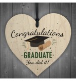 WOODEN HEART - 100mm - Congratulations Graduate