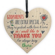 WOODEN HEART - 100mm - Godparents Are Extra Special