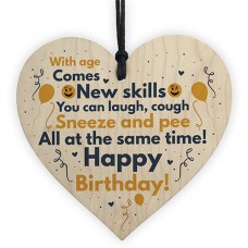 WOODEN HEART - 100mm - Birthday With Age Comes New Skills