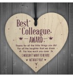 WOODEN HEART - 100mm - Best Colleague Award