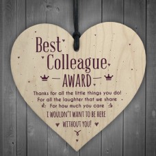 WOODEN HEART - 100mm - Best Colleague Award