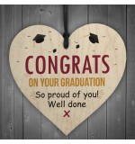 WOODEN HEART - 100mm - Congrats on your graduation