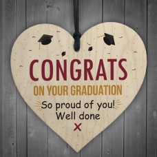 WOODEN HEART - 100mm - Congrats on your graduation