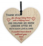 WOODEN HEART - 100mm - Thank You for always being there