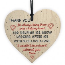 WOODEN HEART - 100mm - Thank You for always being there