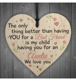 WOODEN HEART - 100mm - Best friend Auntie