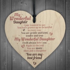 WOODEN HEART - 100mm - Wonderful Daughter