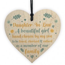 WOODEN HEART - 100mm - Beautiful Daughter In Law
