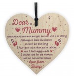 WOODEN HEART - 100mm - Dear Mummy Bump