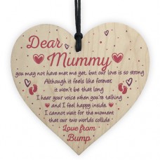 WOODEN HEART - 100mm - Dear Mummy Bump