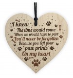 WOODEN HEART - 100mm - Pet Memorial Paw Prints