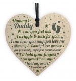 WOODEN HEART - 100mm - Mummy Daddy Life Is About To Start